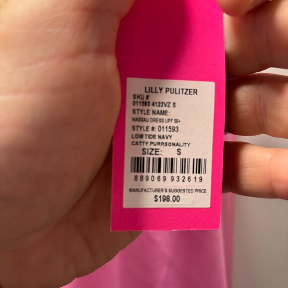 Lilly Pulitzer Women's Size Small Nassau Dress UPF 50+ Low Tide Navy Catty - NWT - Picture 13 of 13